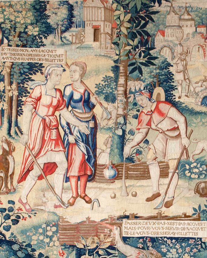 Tapestry depicting the Ball Game from the story of Gombaut and Macée | MasterArt